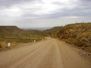 The D202 runs South and into the semi desert.: It drops between mesas into the lowveld. road is just fine. What were they talking about??!